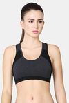 Vstar Cotton Sports Bra With Removable Padding - Charcoal Melge Black — thumbnail 1